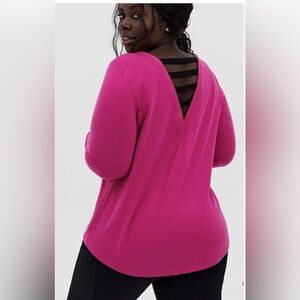 Womens Torrid Hot Pink Ladder Back Active Sweatshirt size 4X